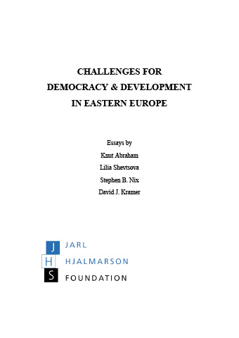 Challenges for Democracy and development in Eastern Europe